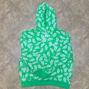 Nike Green Hoodie with White All-Over Logo